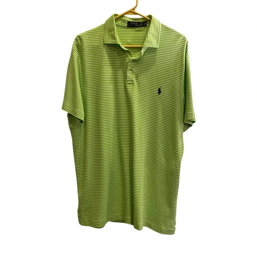 Polo Ralph Lauren Mens Cotton Green/White Classic Polo sz XL